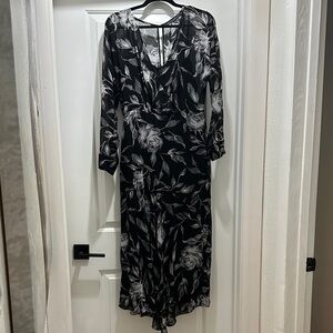 White House Black Market Floral Long Sleeve Dress